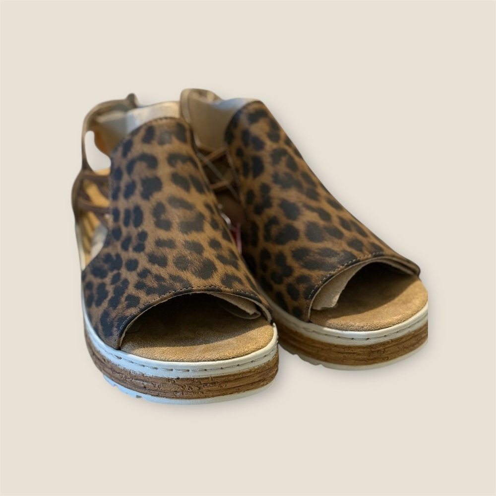Rieker Leopard Print Sandals